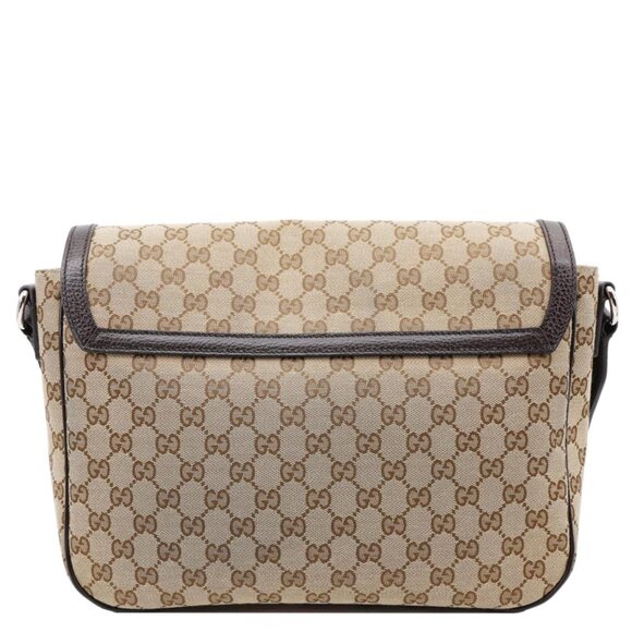 Gucci  GG Flap Large Monogram Canvas Messenger Bag Beige 449171 - Picture 4 of 16